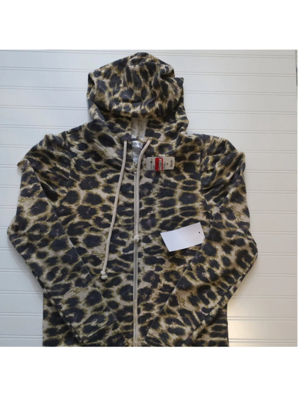 Cloth by Design Zip Up Hoodie Women Jacket Cheetah Print XS - Picture 3 of 10